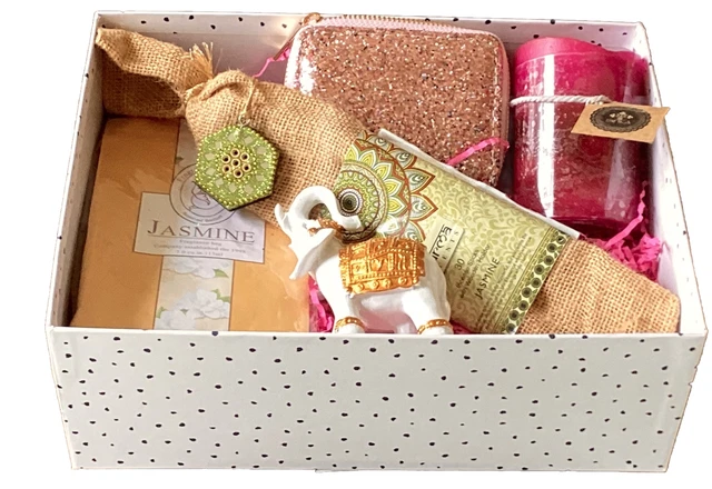 Gift Hamper Boho Elephant Ishka Pillar Candle Glitter Purse