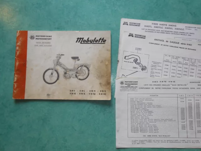 Catalogue pièces détachées Mobylette Motobécane série H40