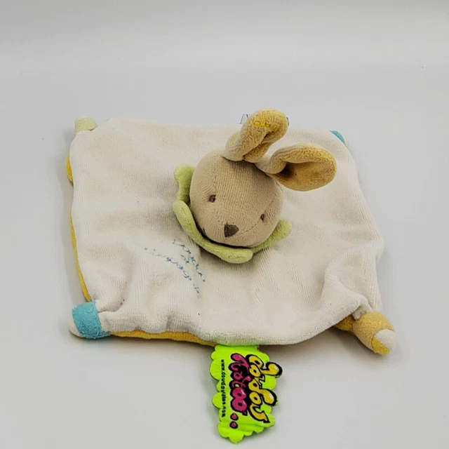 Doudou et compagnie plat lapin blanc orange bleu vert TATOO - 12528