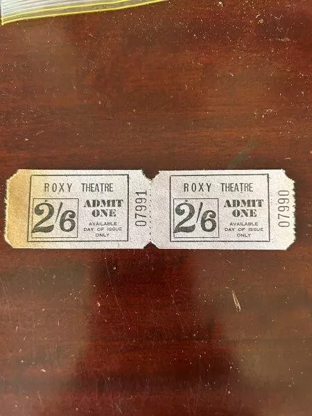 Roxy Theatre 1930s/40s unused theatre tickets - RARE (2)