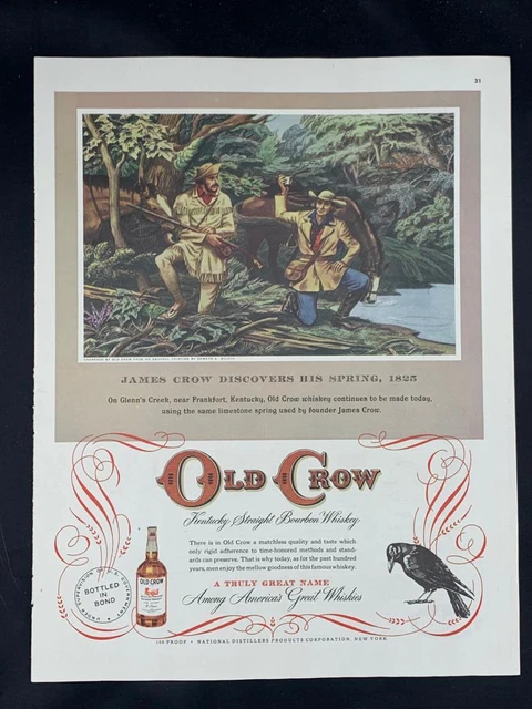 Magazine Ad* - 1949 - Old Crow Whiskey - James Crow