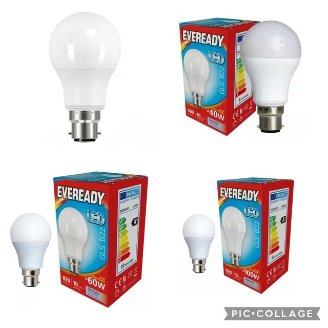 40W 60W 100W 5er PACK 10 LED COOL TAGESLICHT WEISS B22 BAJONETTKAPPE GLÜHBIRNEN