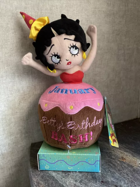 Betty Boop Birthday Bash Cupcake plush for JANUARY Sugar Loaf 12” Happy w Tags