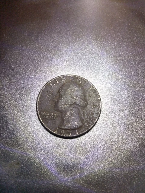 1971 D 25C WASHINGTON Quarter Error Improperly Annealed Planchet 24 41 1971-d-25c-washington-quarter-error-improperly-annealed-planchet-24-41