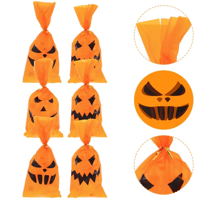 Halloween Bolsa de Caramelos Truco Tratar Bolsas de Caramelos Vidrio Bolso de Celofán