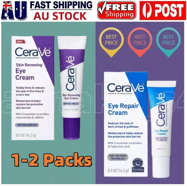 CeraVe Eye Repair Cream 0.5oz Reduce Dark Circles Puffiness Wrinkles Anti-Aging