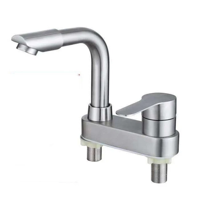 Robinet de bassin avec traitement de dessin de fil 304 acier inoxydable longue d