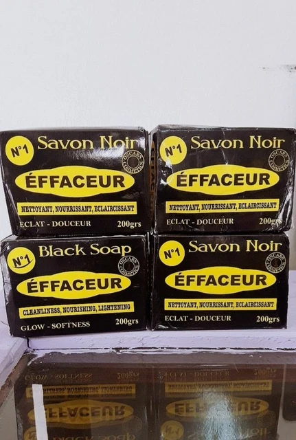Savon Noir Africain Effaceur Ultra Éclaircissant 200g - 100% Naturel, Antibactérien