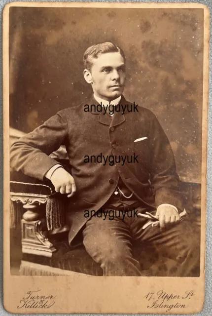 Cabinet Card Handsome Young Man By Turner & Killick Islington Antique Photo Gay