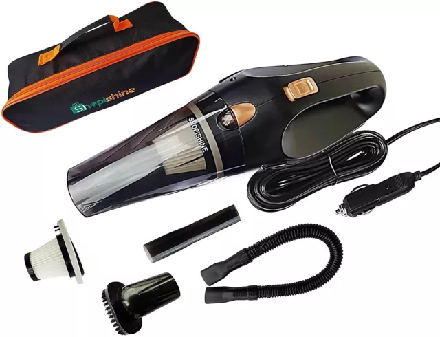 Portable DC12V Electric Handheld Car Wet and Dry Vacuum Cleaner, HEPA Filter
