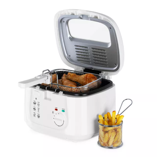 LIVIVO Deep Fat Fryer 2.5 Litre Chip Pan Basket Non Stick Oil Fry 1800W Compact