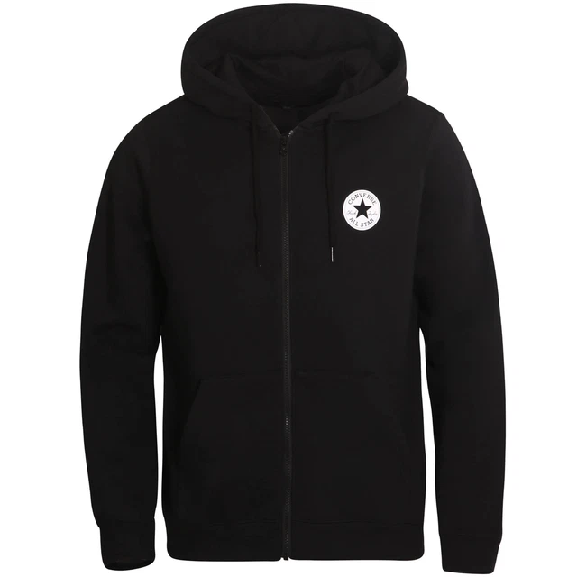 Converse Felpa con Cappuccio e Zip Go-To Chuck Taylor Patch Nero Codice 10024...