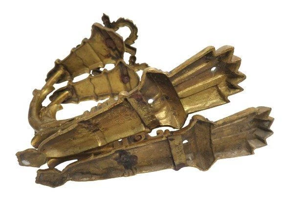 Pair Large Antique French Victorian Style Ornate Cast Brass Curtain Tie Backs 10