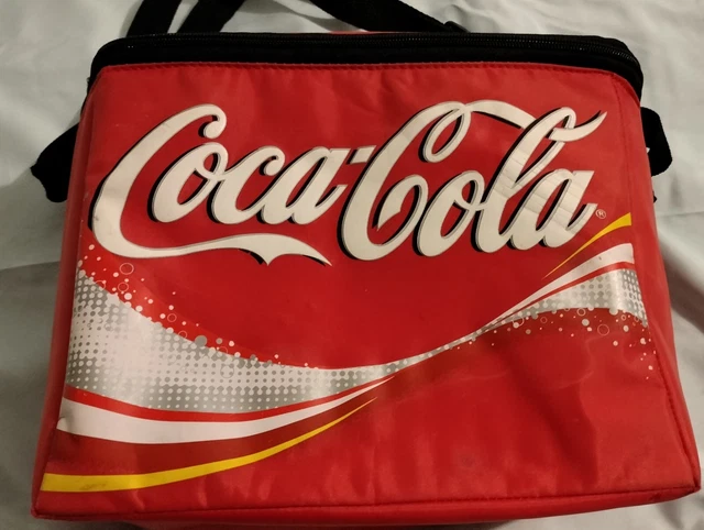 Coca Cola Insulated Cooler Soft Tote Bag Coke Six Pack Zipper Strap