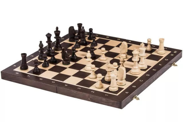 SQUARE - Pro Schach Nr 5 WENGE - Schachbrett & Figuren aus Holz Schachspiel