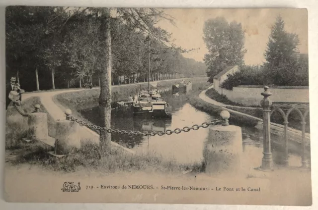 77 cpa - Environs de NEMOURS - ST PIERRE LES NEMOURS - Le Pont et Le Canal