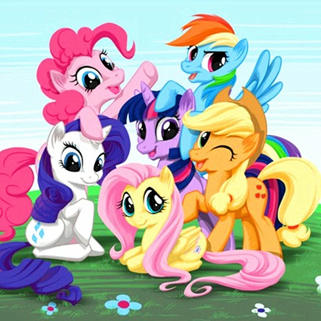 5D Full Diamond Painting Kits UK DIY Crafts My Little Pony Cartoon Decor GIFT