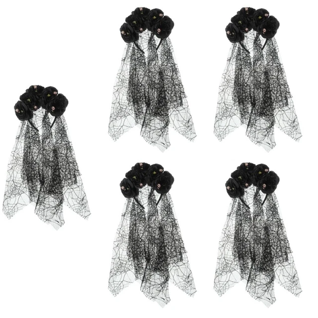 5pcs Halloween Veil Bandbouleau de fleur Veil Bandue Bandon Masquerade