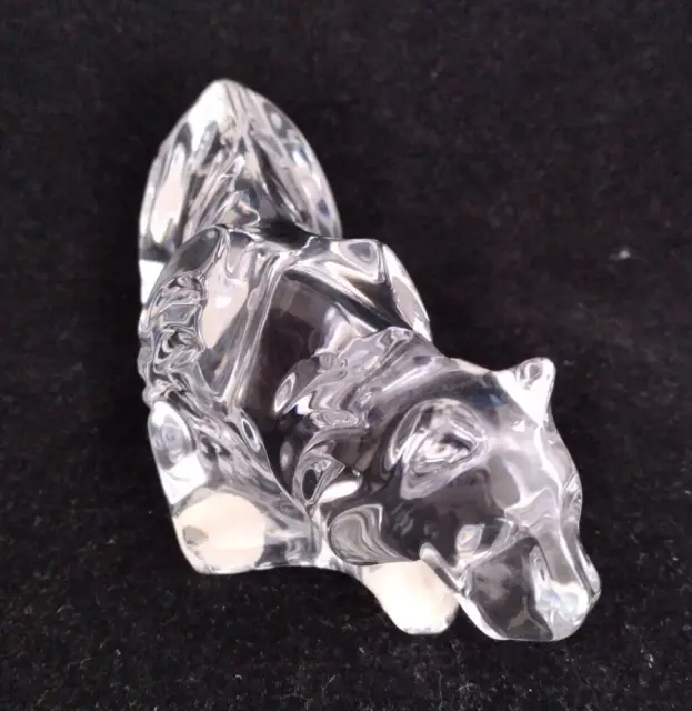 Baccarat France Crystal Glass Sculpture Panther/Jaguar Figurine 5-3/4"L 2