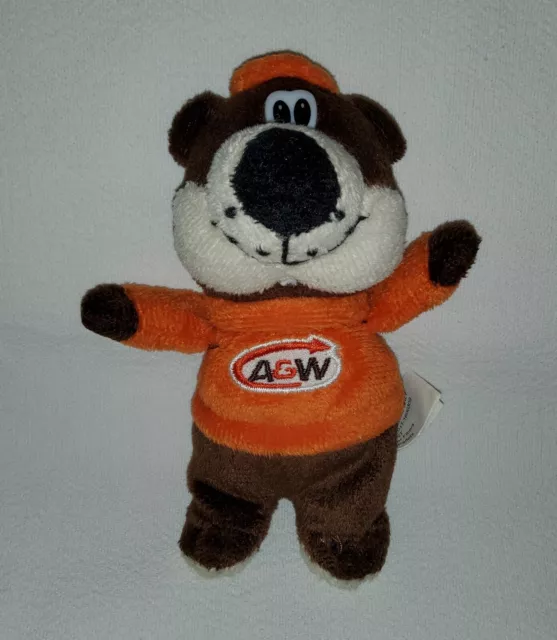 A&W Rooty Root Beer Bear Plush 6" Stuffed Bean Bag Toy Collectible, Vintage