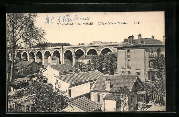 CPA St-Maur-des-Fosses, Villa and Viaduct Schaken
