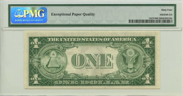 1935F $1 Silver Certificate Fr# 1615* PMG CH64 EPQ 2