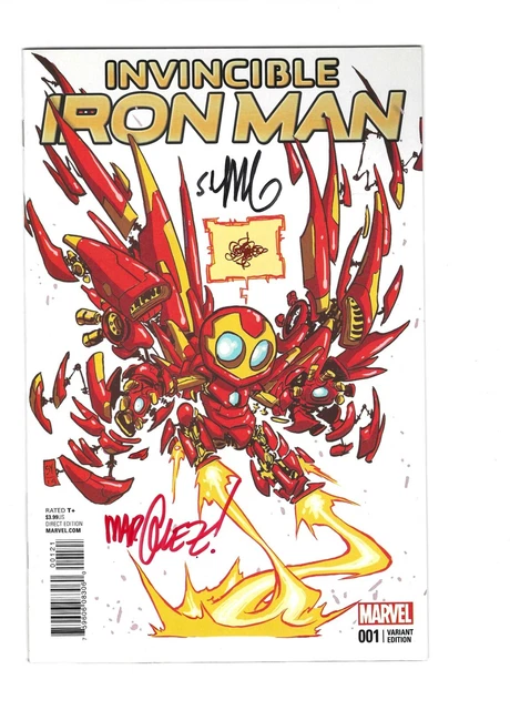 INVINCIBLE IRON MAN #1 Skottie Young Variant Cover 2015 NM+ Signed !!!