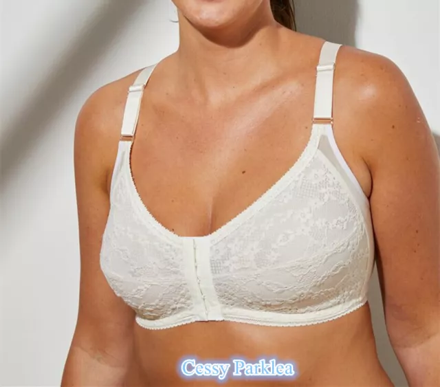 Z-O2-3 GERMANY BLANCHEPORTE White Cotton Wire-Free Front Closure Bras  £9.78 - PicClick UK