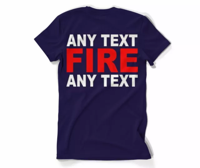 Personalized FireFighter Fire Department T-shirt Rescue Custom Any Text T-shirt