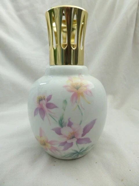 Lampe Berger De Limoges Porcelaine Blanche Irisée - Ancienne