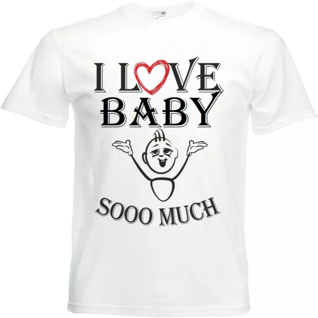 T-Shirt I Love Baby für Damen Herren und Kinder ... in der Farbe Weiss