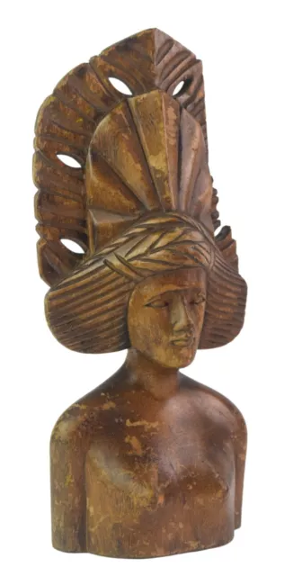 Hand Carved Wooden African Tribal Lady Sculpture Vintage Home Décor Idol i71-669