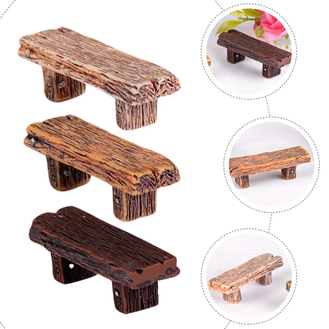 3Pcs Schöne Foto Prop Kleine Bank Decor Bench Modell Für Decor Garten Hause 6