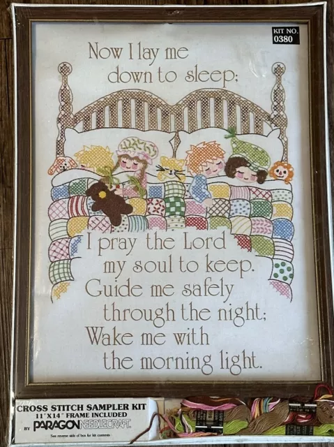 Vintage Paragon Crossstitch Childs Prayer Now I Lay Me Down To Sleep #0380