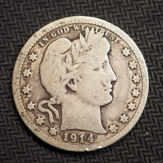 1914 P Barber Silver Quarter ***Nice Coin!*** Free Shipping! A9195