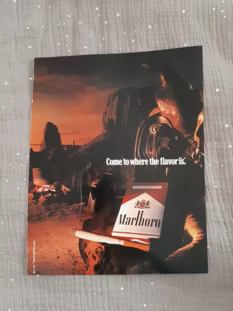 Publicité de presse ancienne Marlboro de 1989 - Tobacco old paper ad.