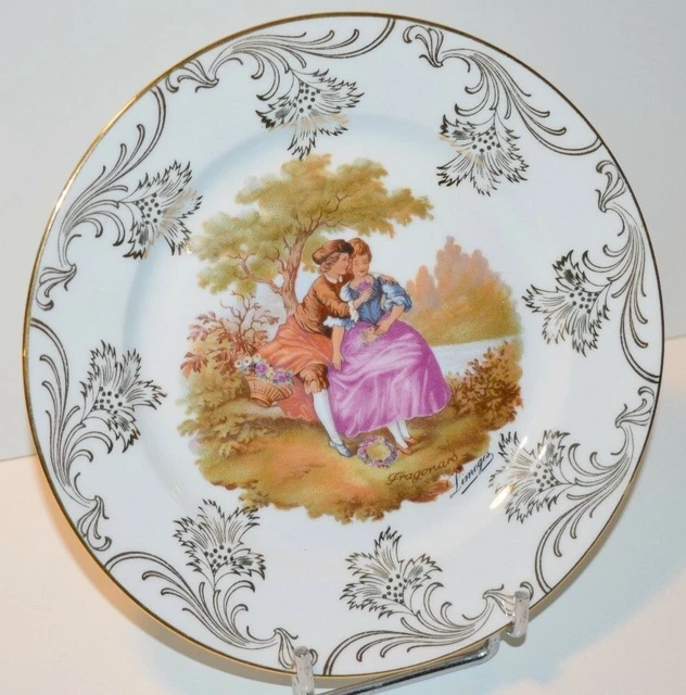 Assiette Porcelaine Limoges Bardet Decor D'apres Fragonard Collection Vitrine