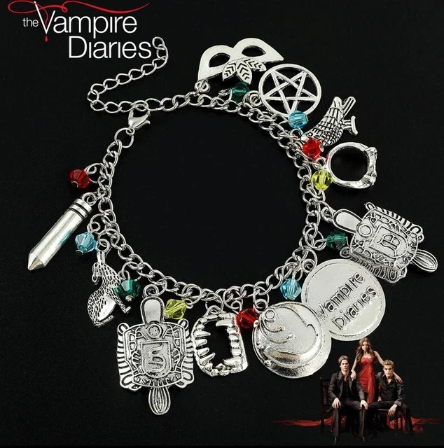 PRINCESS CUTENESS STORE Collana Bonnie Bennett | Ciondolo Amuleto Ambra Gialla | Ispirata A The Vampire Diaries | Stile Gotico Vintage