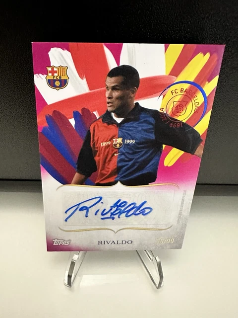 Carte De Foot Sylvinho Autographiée /75 – Topps Barcelone 125e Anniversaire – Collector