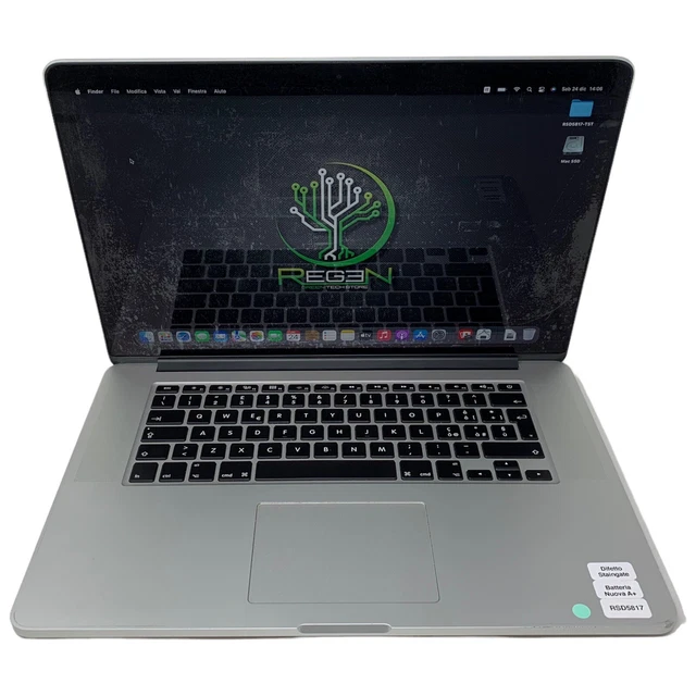 *5817 Apple MacBook Pro 15” Retina 16Gb Ram 256Gb SSD Core i7 2015 Monterey 2