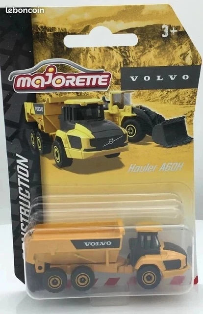 Majorette camion construction treuil bleu et jaune, 1/60e