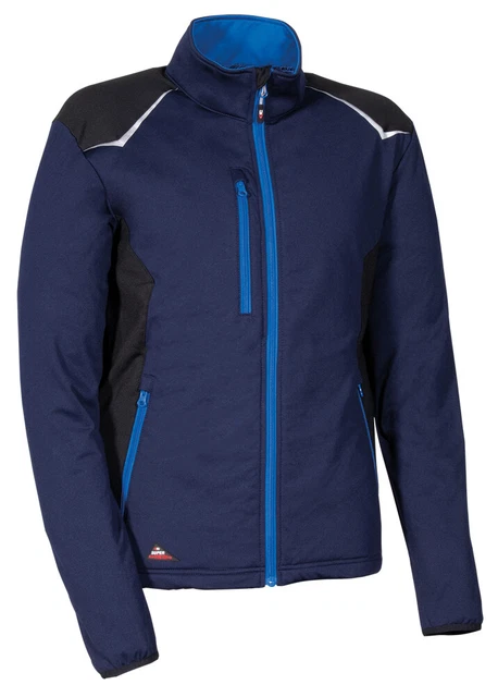 Felpa da Lavoro Blu Elasticizzata con Zip, Superstretch Every Time Winter Cofra