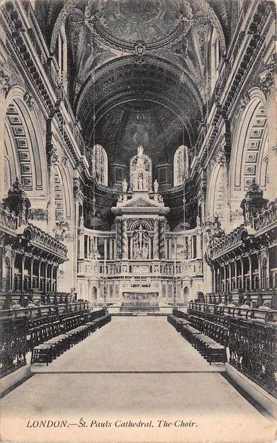 London St Pauls Cathedral The Choir England Vintage Postcard