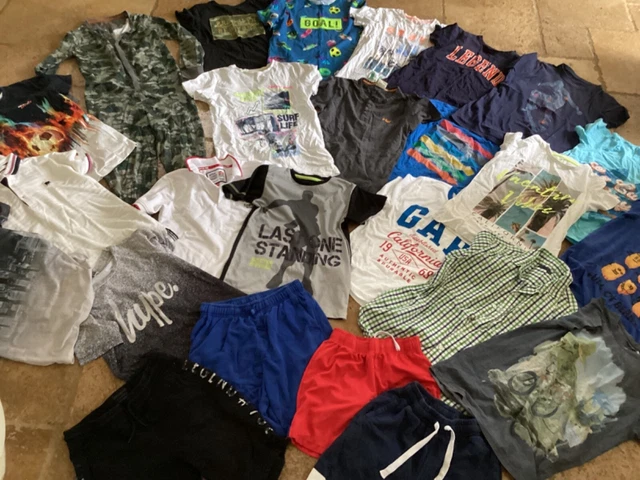 Pacchetto abbigliamento estivo grande ragazzi 11-2 anni, 25+ articoli