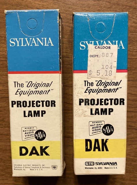 (2) Vintage Sylvania & General Electric GE 500w 120v Projector Lamp Bulbs C6