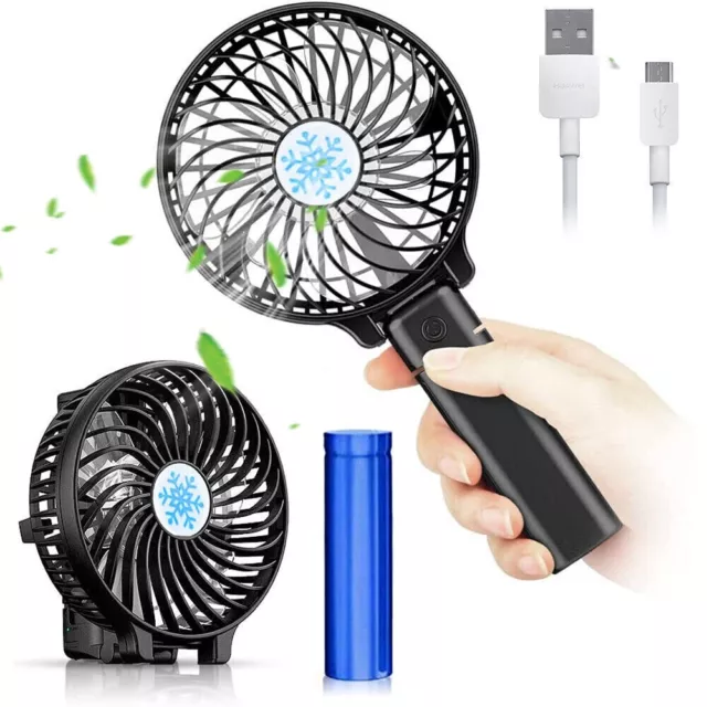 Mini Handheld Fan Cooler Cooling USB Rechargeable Fan Portable Folding Desk Fan