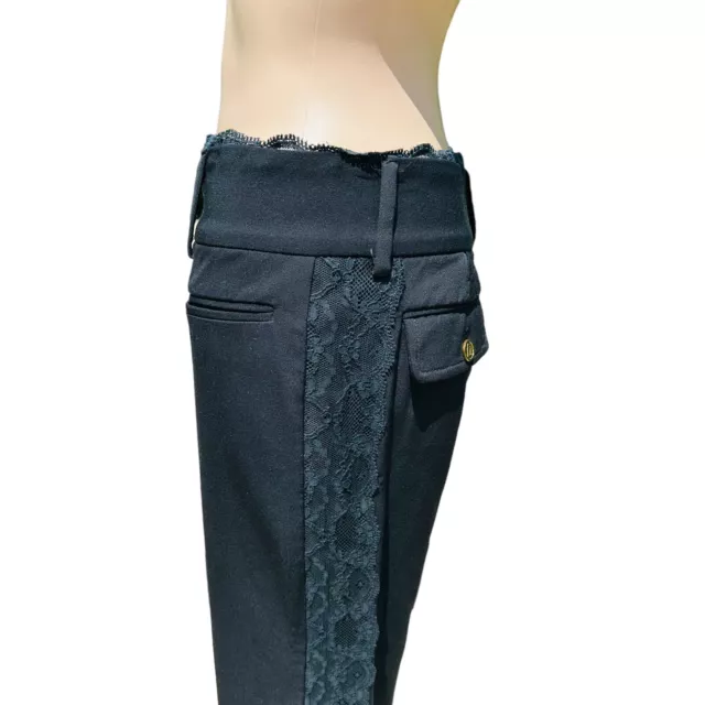 Dolce Gabbana black pants with lace detailing sz m Waist: 28 Inches Length:33 In 3