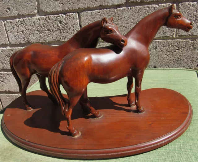 Gorgeous Hand Carved Antique French Wood Carvings Statues Figures Horses