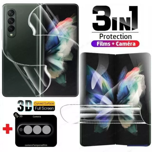 3 en 1 - Film Hydrogel + 3D Protection Caméra Pour Samsung Galaxy Z Fold 5 4 3