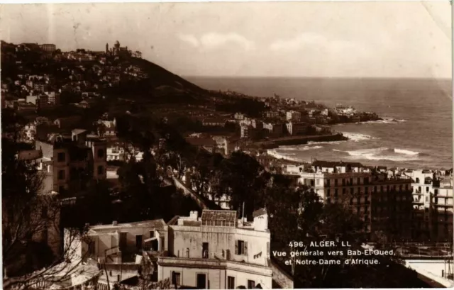 CPA AK Algérie Alger Vue générale vers Bab El Oued Notre Dame Afrique (238453)